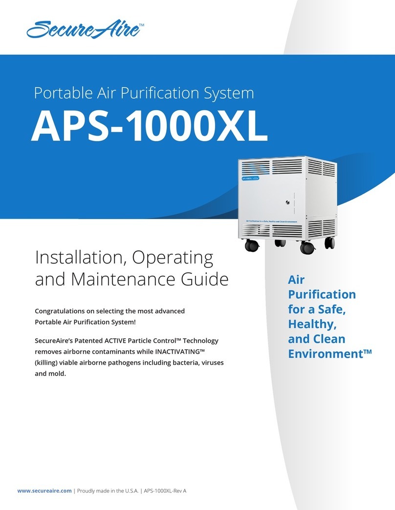 SecureAire APS-1000XL Installation, operating and maintenance guide