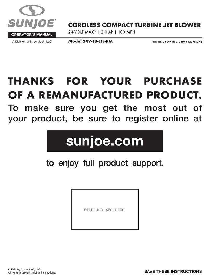 SNOWJOE Sunjoe 24V-TB-LTE-RED-RM User manual
