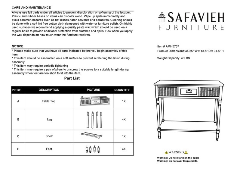 Safavieh Furniture AMH5737 User manual