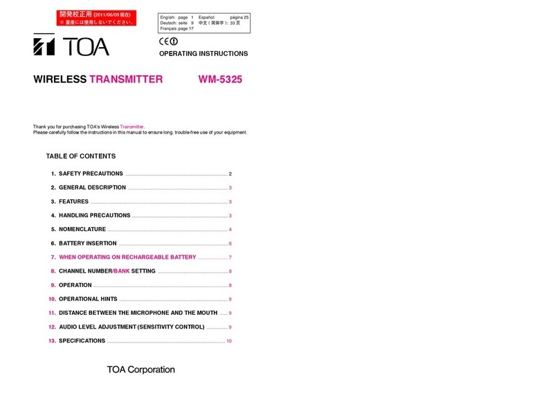 Toa WM-5325 operating instructions