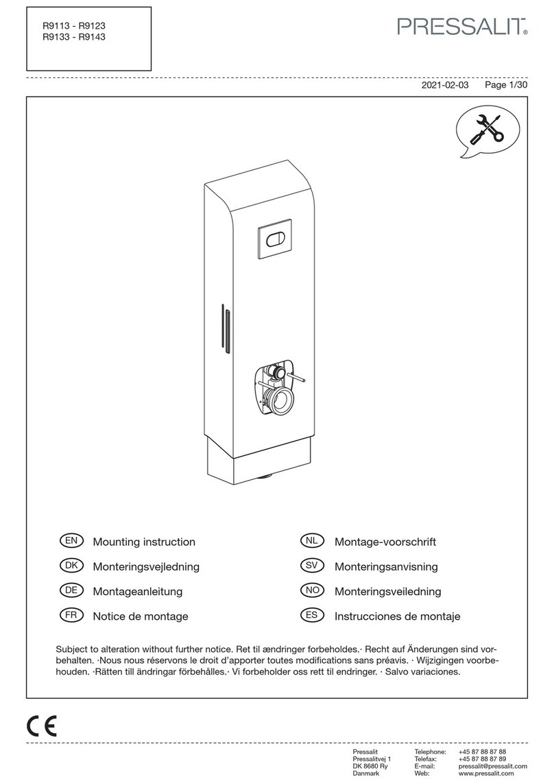 Pressalit R9113 Mounting instruction