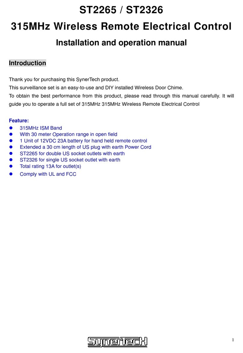 SynerTech ST2265 Installation and operation manual