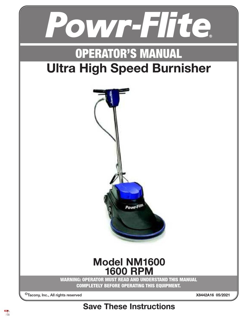 Tacony Powr-Flite NM1600 Operator's manual