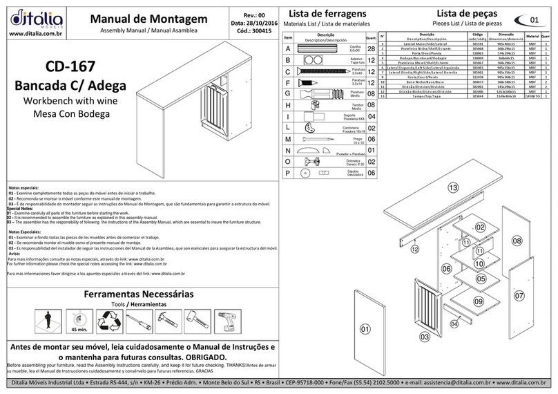DITALIA CD-167 Assembly manual