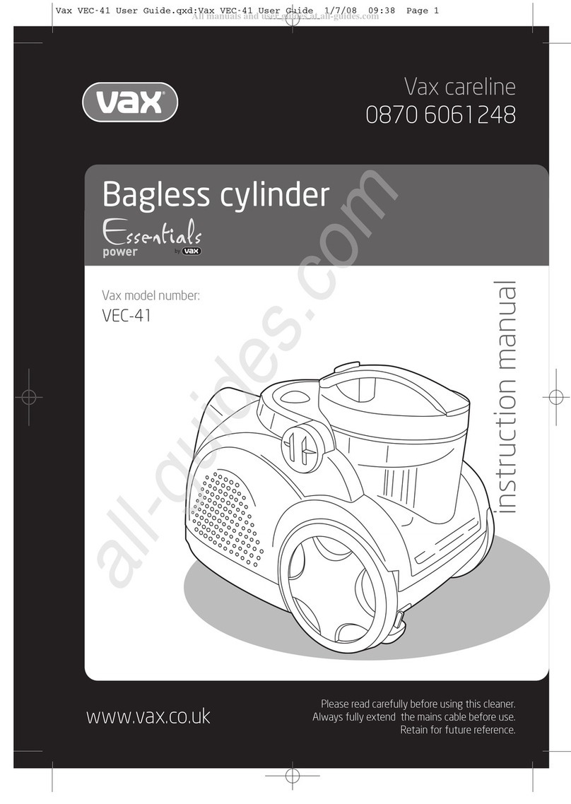 Vax POWER ESSENTIALS VEC-41 User manual