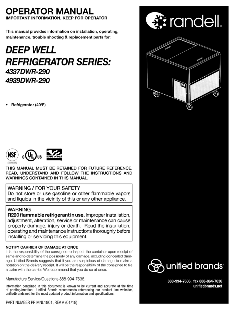 Unified Brands randell DEEP WELL Series Operator's manual