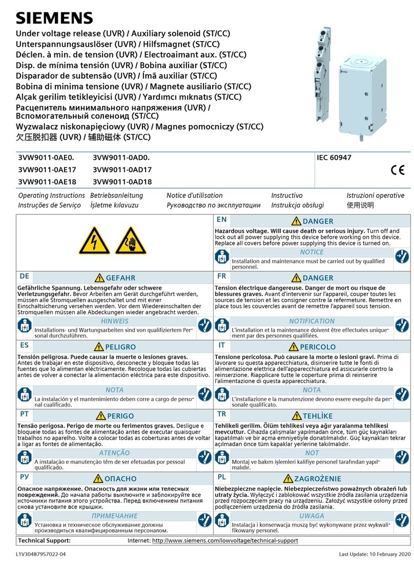 Siemens 3VW9011-0AE0 User manual