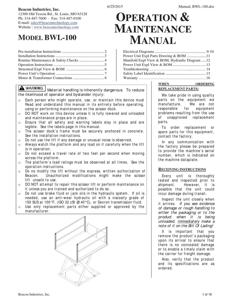 Beacon BWL-100 Operation & maintenance manual Beacon BWL-100 Operation & maintenance manual
