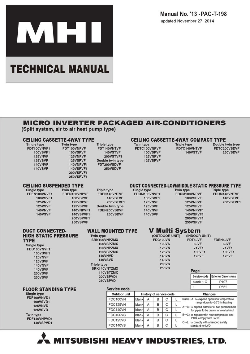 Mitsubishi Heavy Industries FDT100VNVF1 User manual Mitsubishi Heavy Industries FDT100VNVF1 User manual