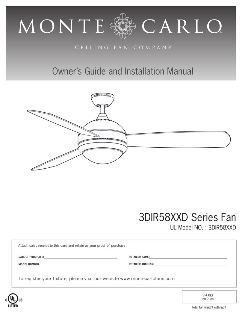 Monte Carlo Fan Company Discus Trio Max 3DIR58 D Series Instruction manual Monte Carlo Fan Company Discus Trio Max 3DIR58 D Series Instruction manual