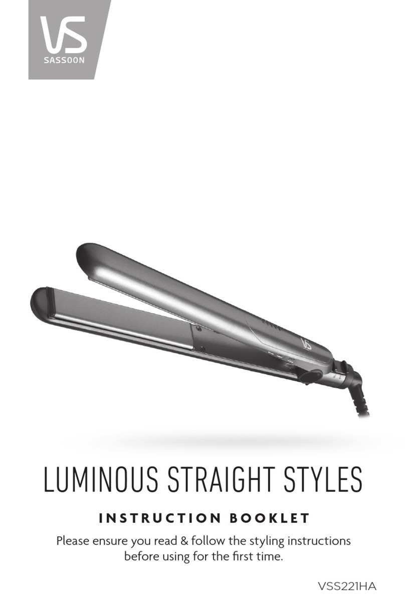 VS Sassoon LUMINOUS STRAIGHT STYLES VSS221HA Instruction booklet