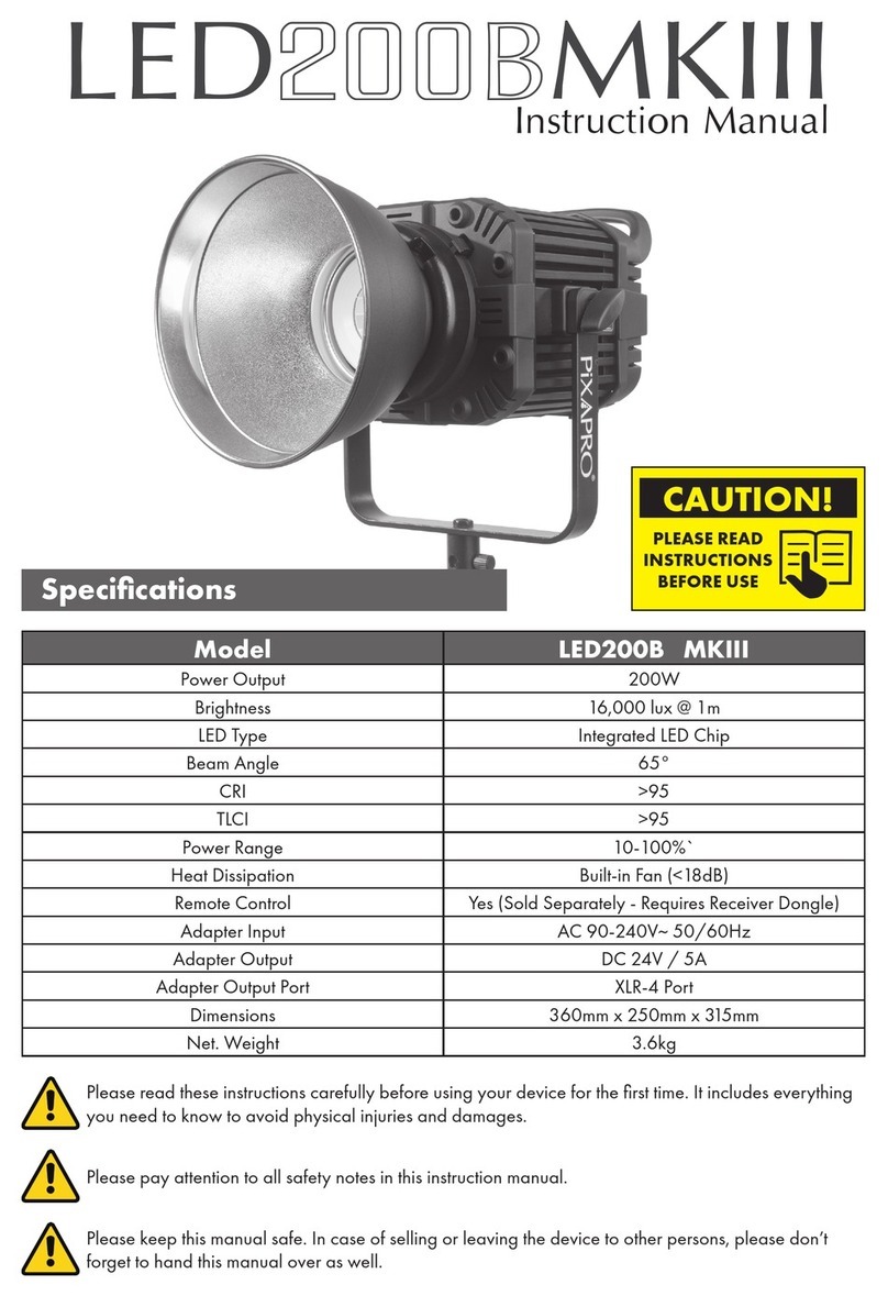 Pixapro LED200B MKIII instruction manual