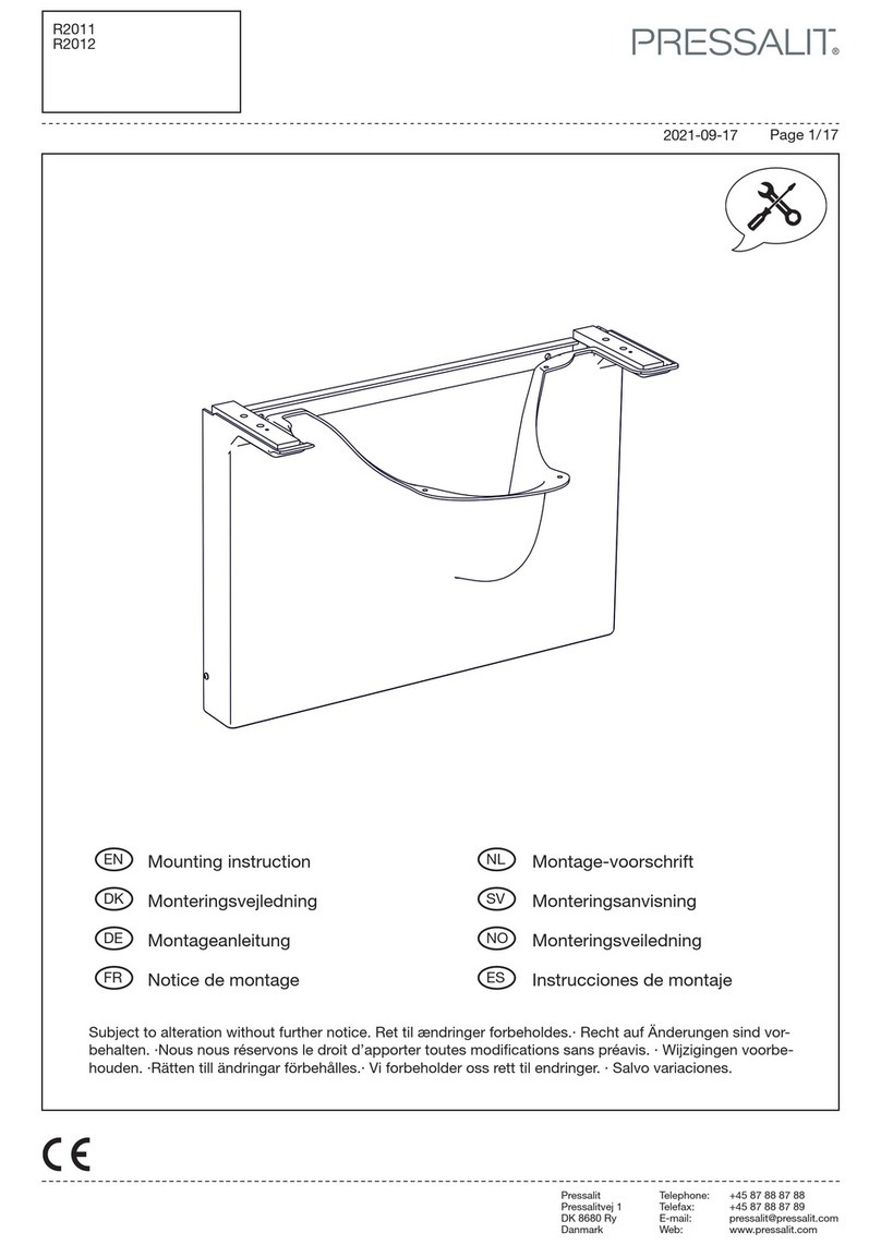 Pressalit R2011 Mounting instruction