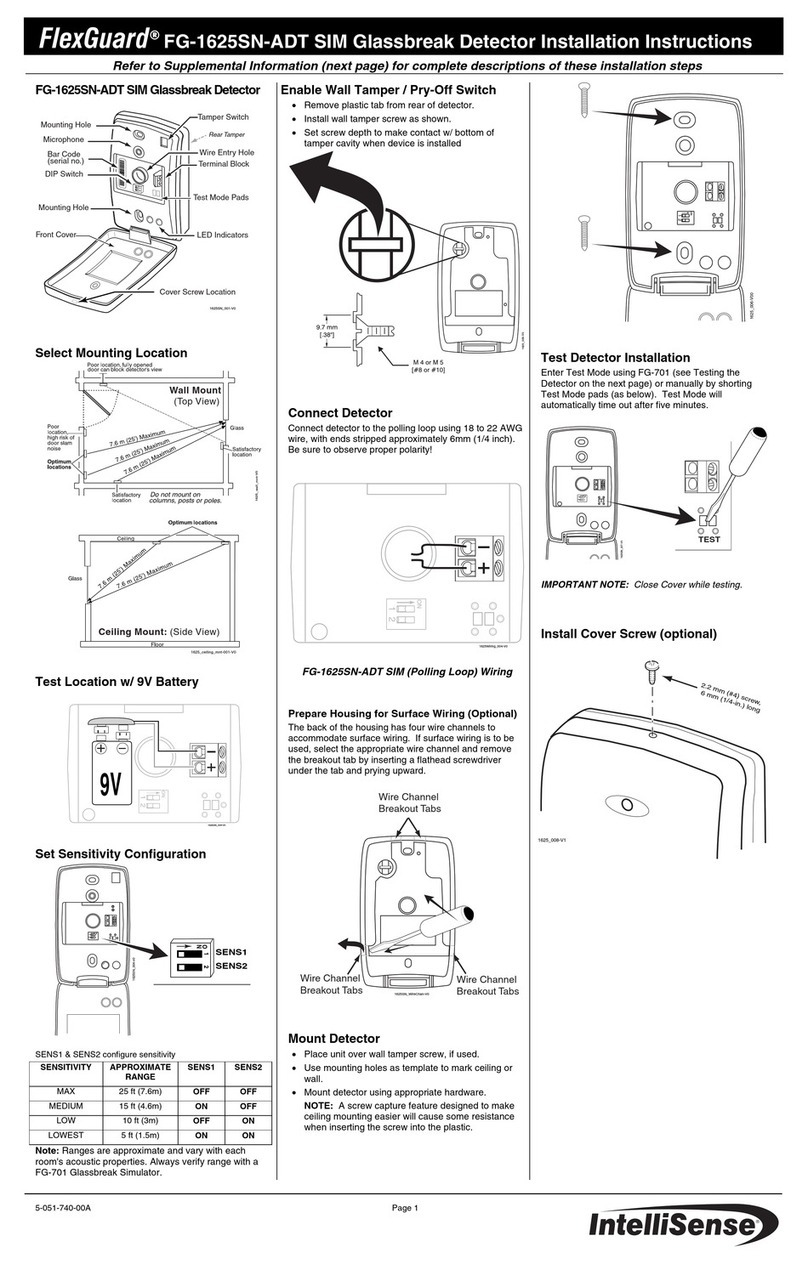 IntelliSense FlexGuard FG-1625SN-ADT User manual