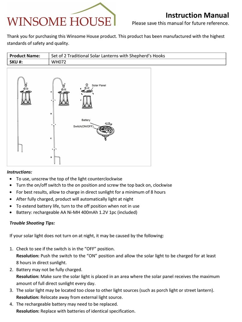 Winsome house WH072 instruction manual
