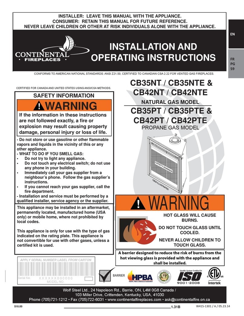 Continental Fireplaces CB35NT User manual