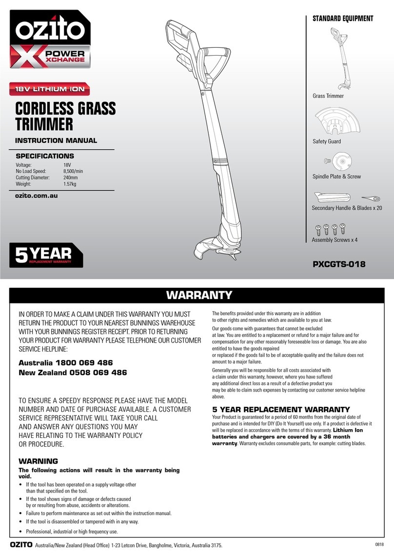 Ozito Power Xchange PXCGTS-018 instruction manual