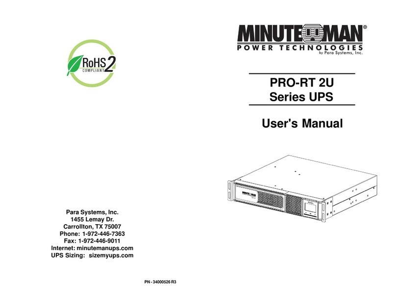 Para systems Minuteman PRO-RT 2U Series User manual