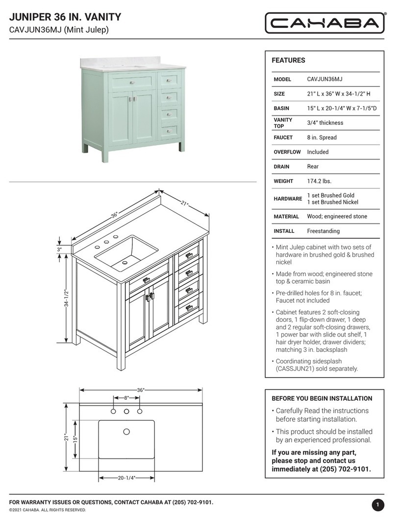 CAHABA Juniper CAVJUN36MJ User manual CAHABA Juniper CAVJUN36MJ User manual