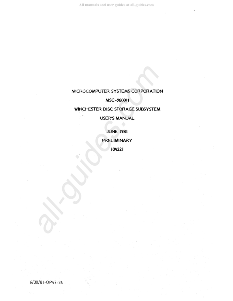 Microcomputer Systems MSC-9800H user manual