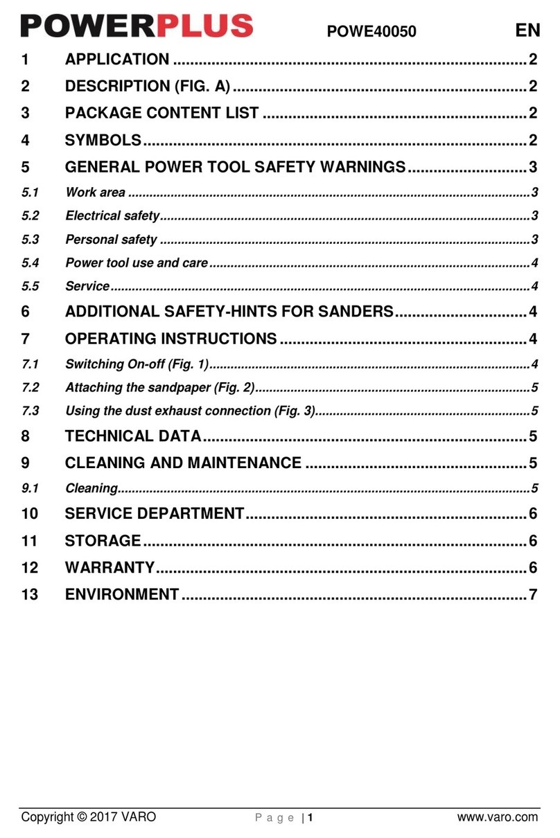 VARO POWERPLUS POWE40050 quick start guide