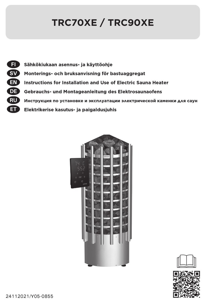 Harvia TRC70XE Instructions for installation and use Harvia TRC70XE Instructions for installation and use