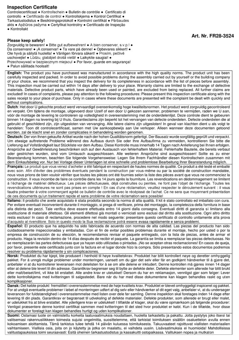 Palmako FR28-3524 installation manual