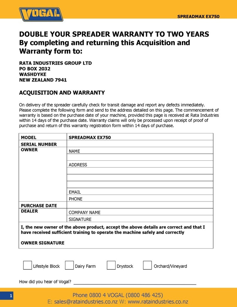 Vogal SPREADMAX EX750 Operation Maintenance & Parts Manual Vogal SPREADMAX EX750 Operation Maintenance & Parts Manual