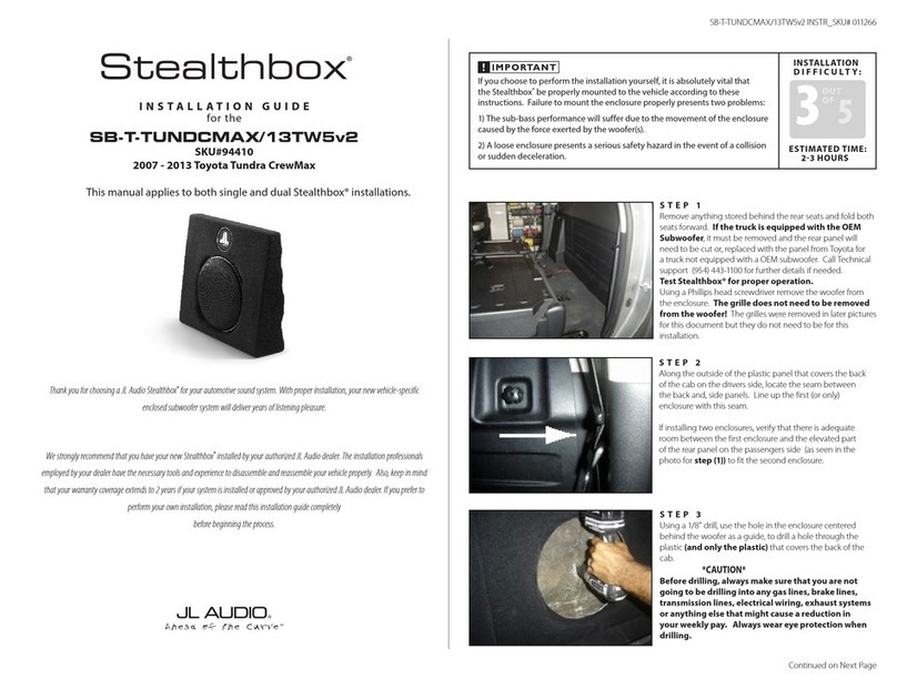 JL Audio Stealthbox SB-T-TUNDCMAX/13TW5v2 User manual