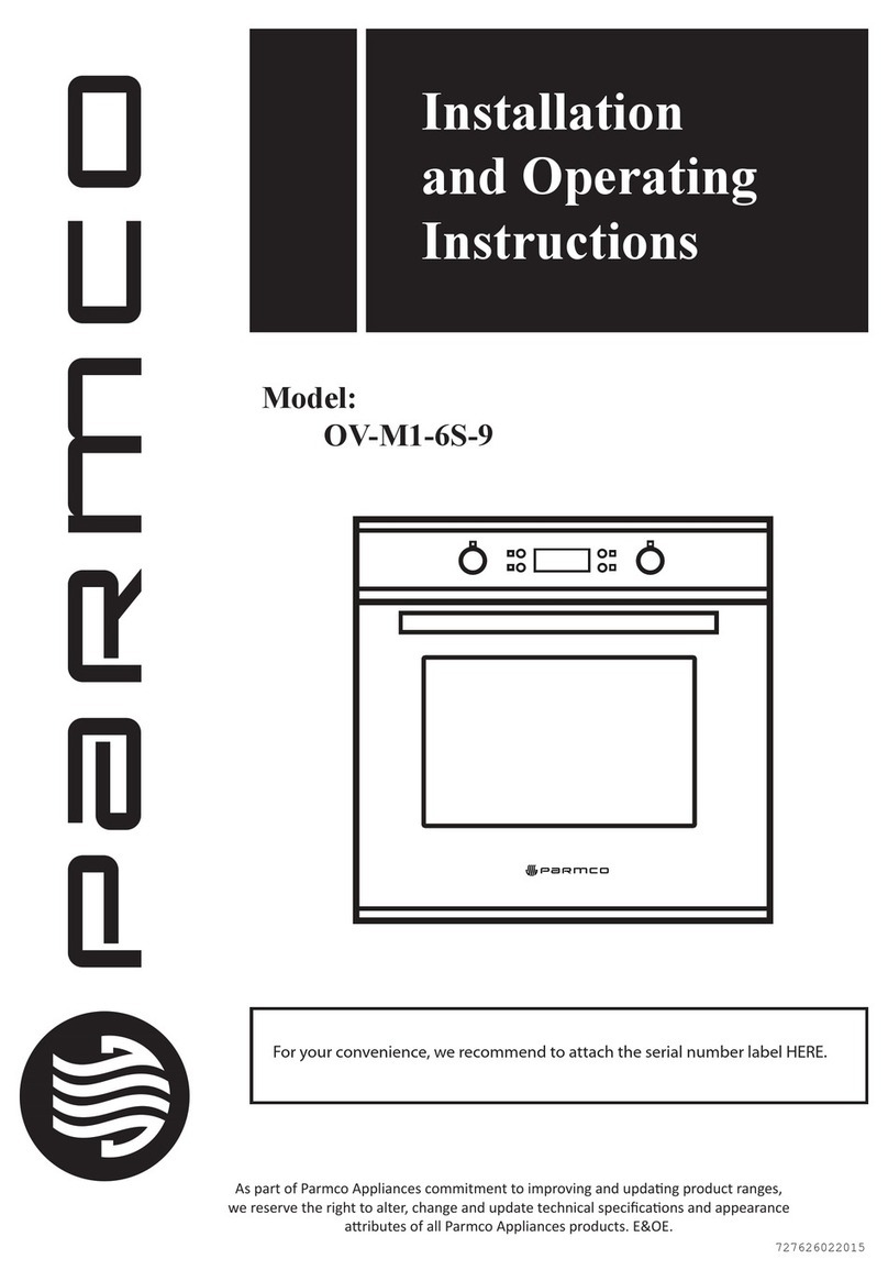 Parmco OV-M1-6S-9 Installation and operating instructions
