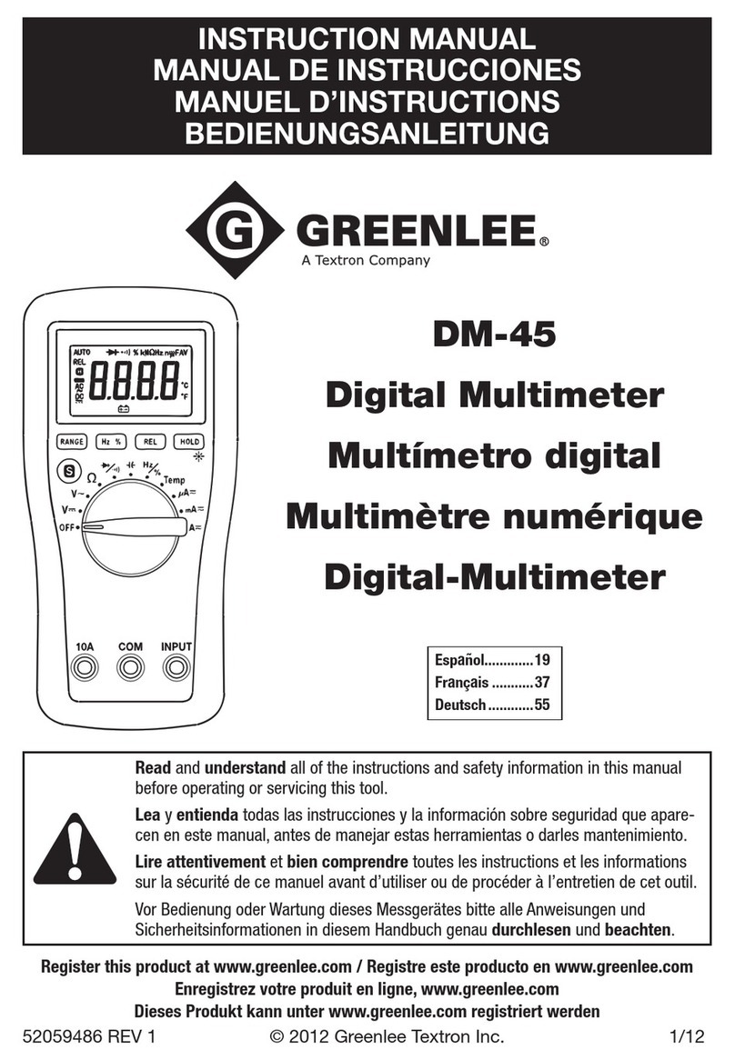Textron Greenlee DM-45 User manual Textron Greenlee DM-45 User manual