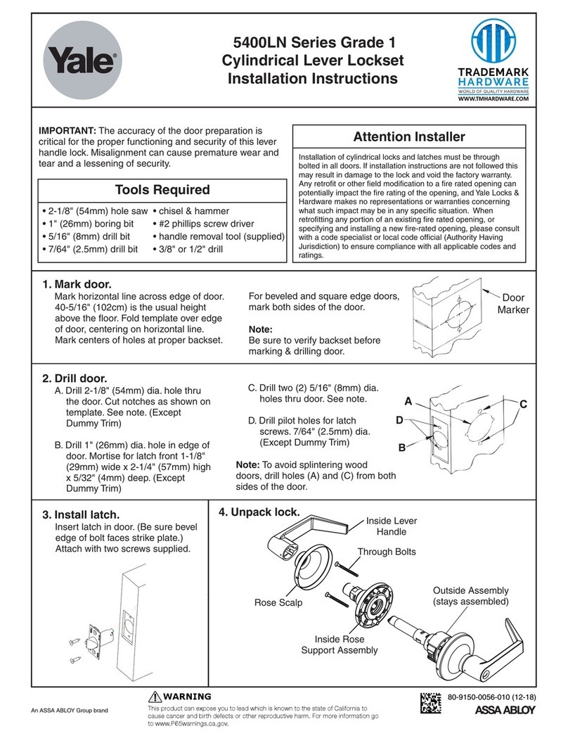 Yale 5400LN SERIES User manual Yale 5400LN SERIES User manual