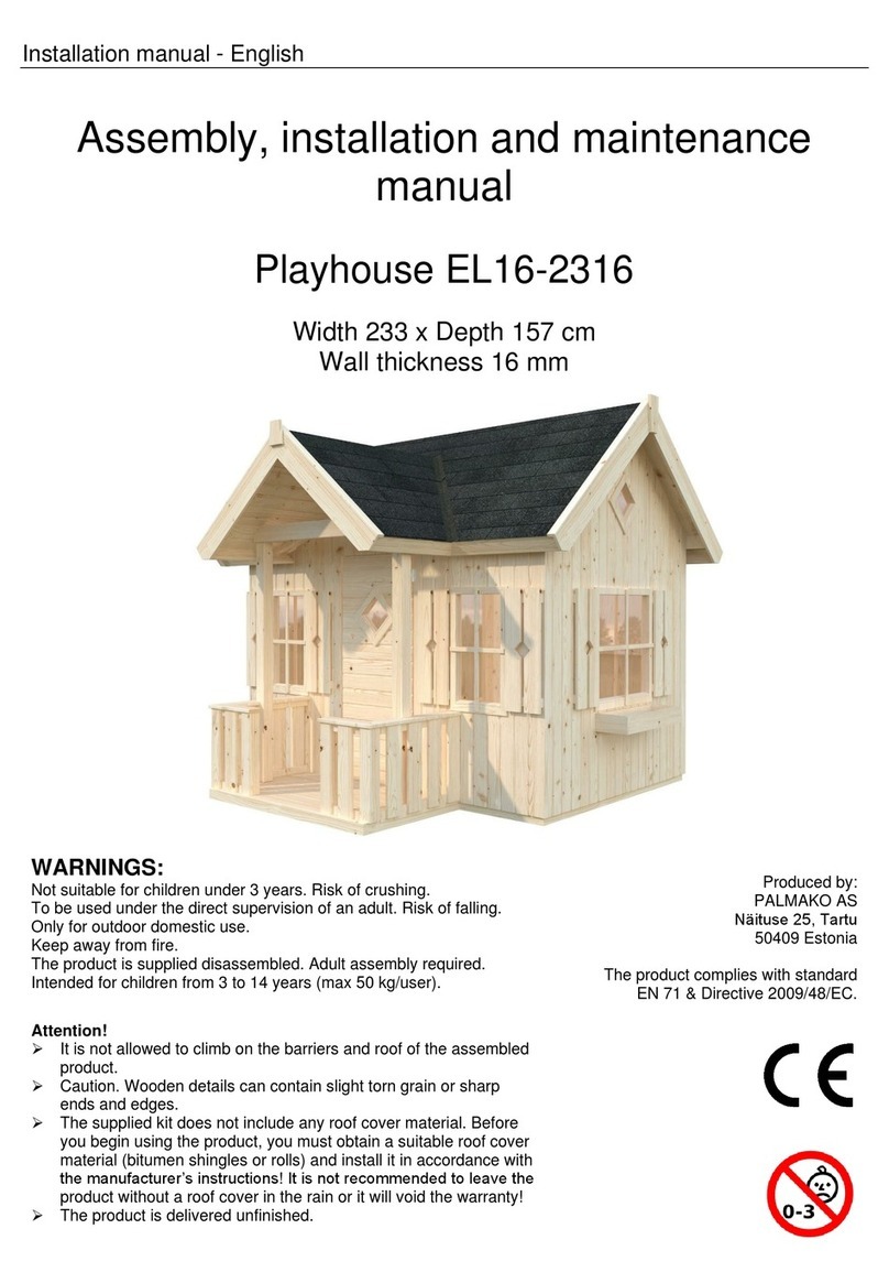 Palmako Playhouse EL16-2316 Installer manual