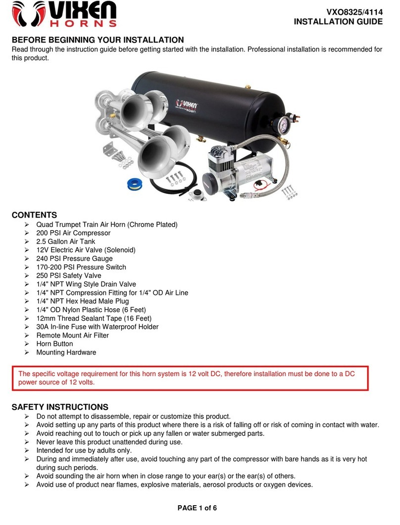 Vixen Horns VXO8325 User manual Vixen Horns VXO8325 User manual