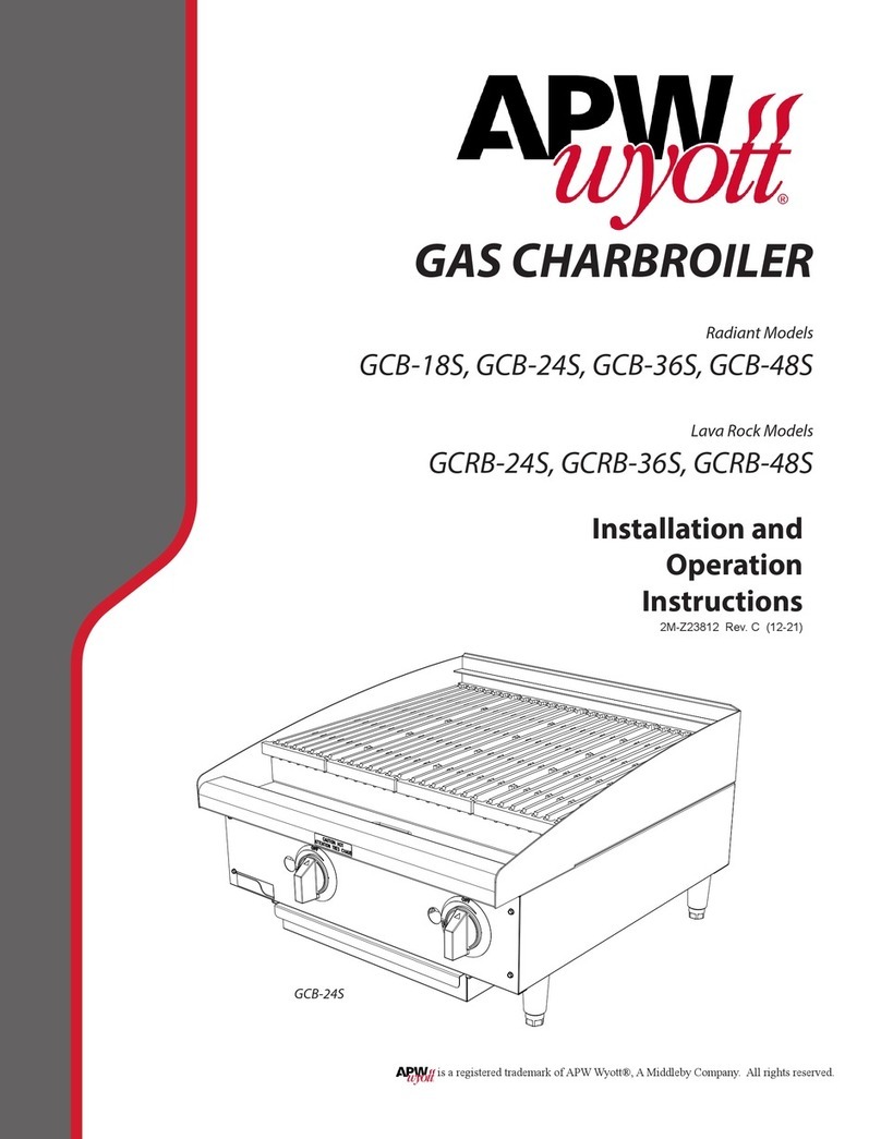 APW Wyott GCB-18S Installation and operation instruction