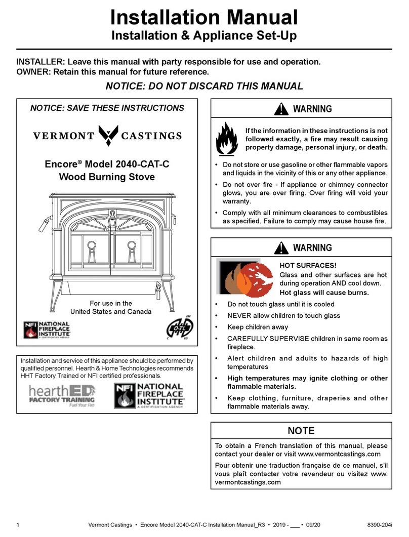 Vermont Castings Encore 2044-CAT-C installation manual
