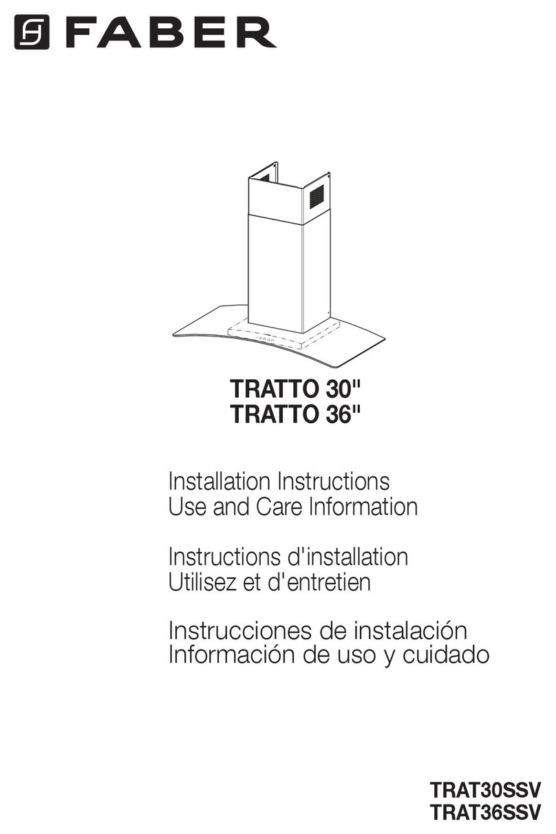 Faber TRAT30SSV Installation instructions; use and care information Faber TRAT30SSV Installation instructions; use and care information