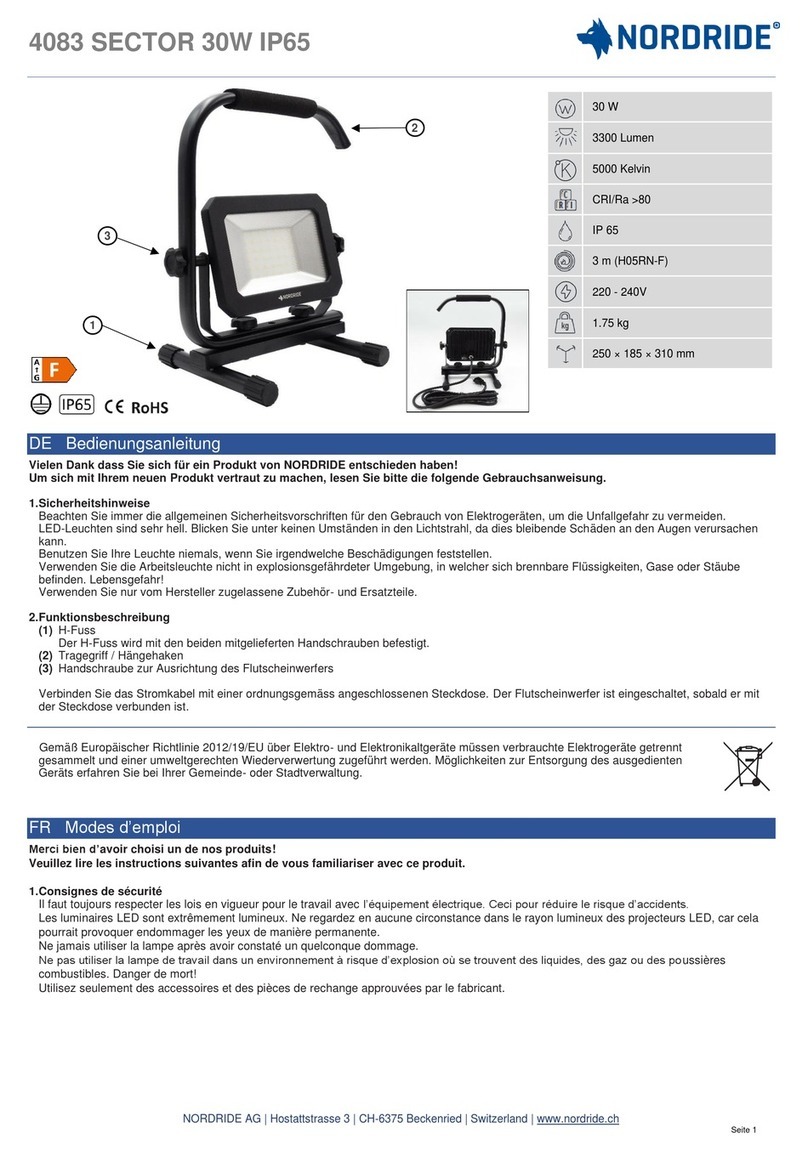 NORDRIDE 4083 SECTOR 30W IP65 quick start guide NORDRIDE 4083 SECTOR 30W IP65 quick start guide