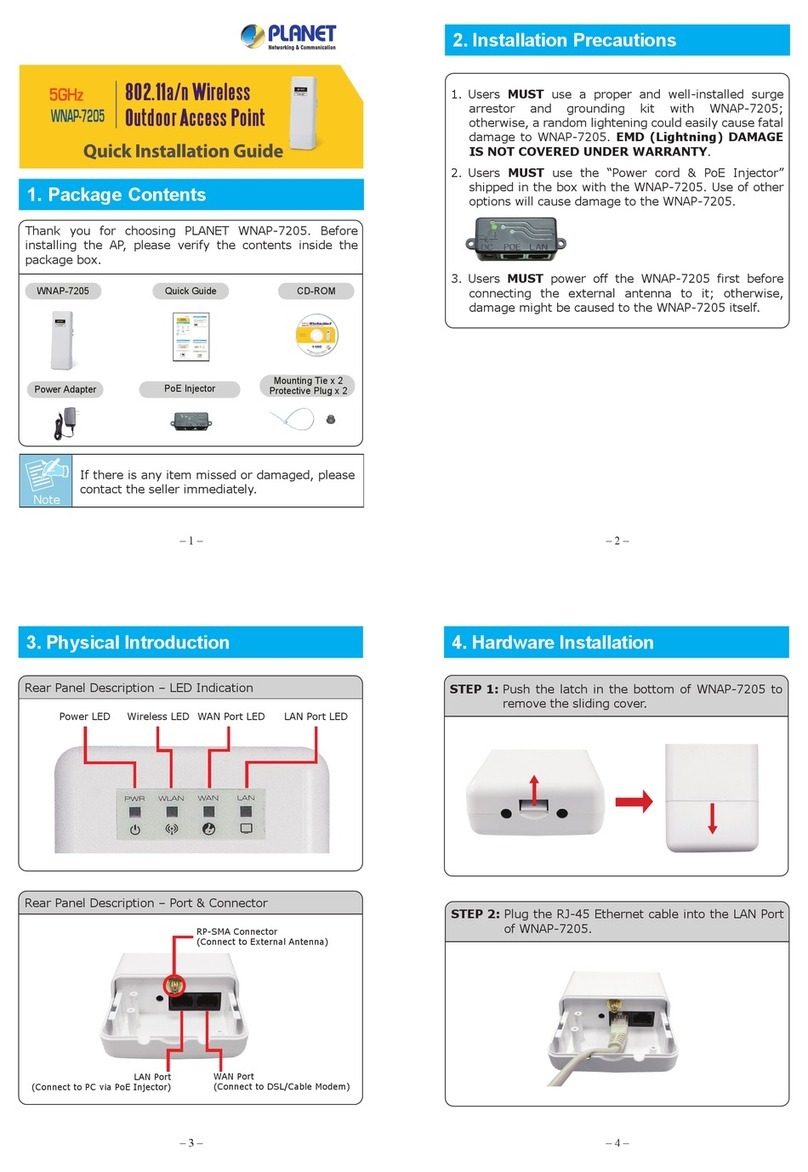 Planet Networking & Communication WNAP-7205 Quick installation guide