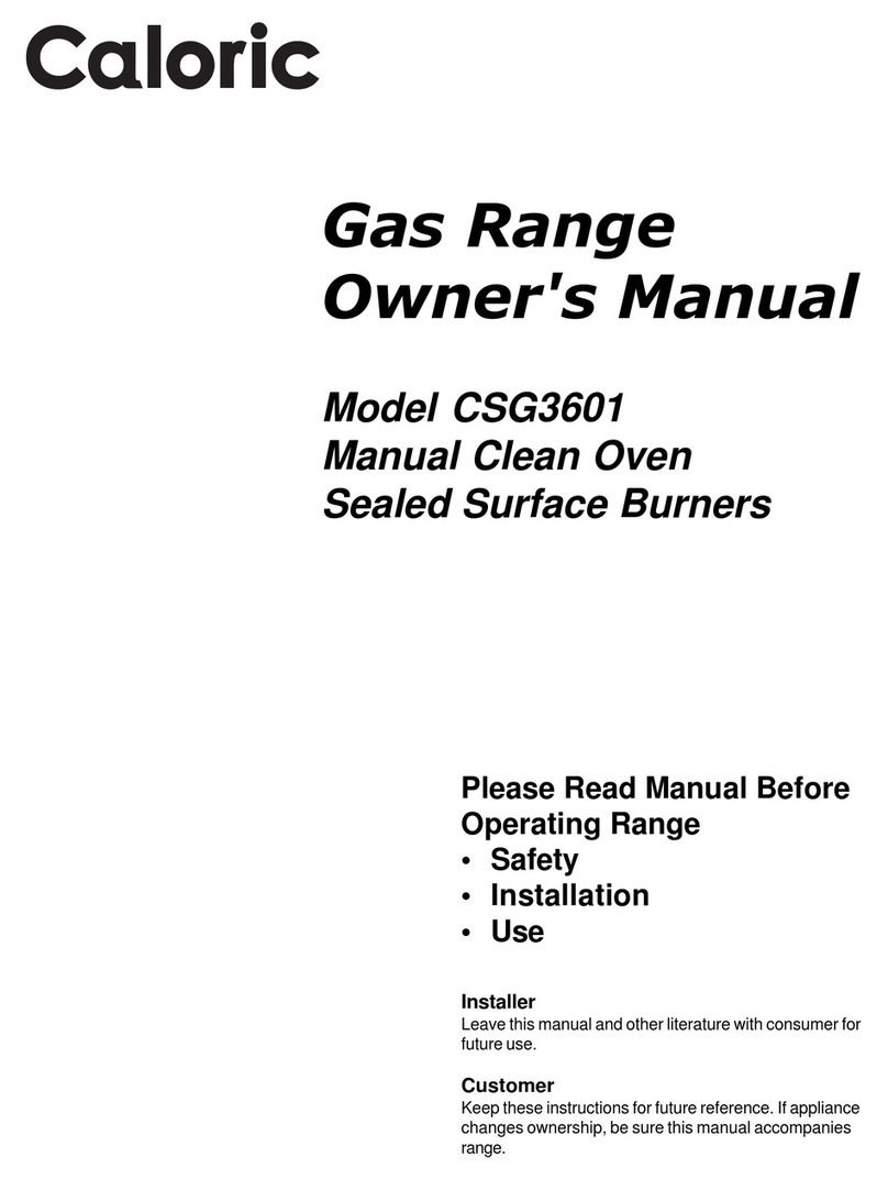 Caloric CSG3601 owner's manual