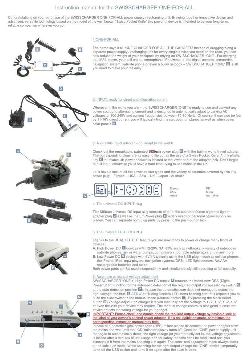 Sistech SWISSCHARGER ONE User manual