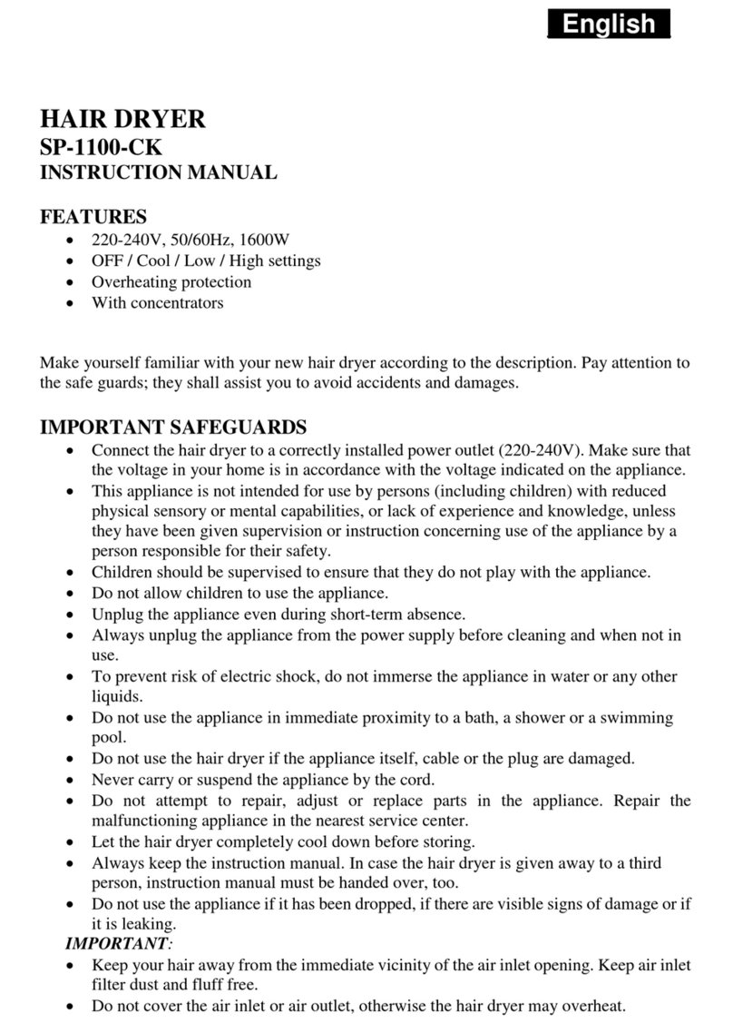 SAPIRHOME SP-1100-CK instruction manual