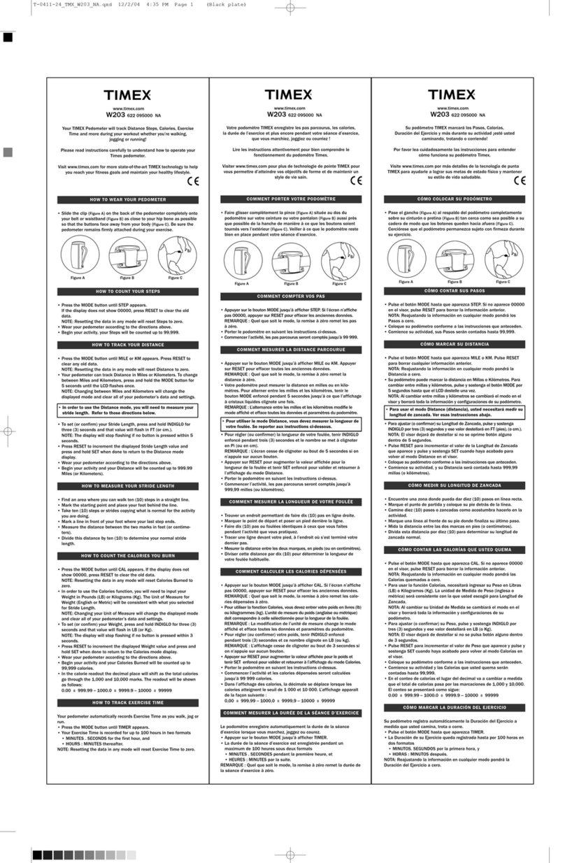 Timex W203 User manual