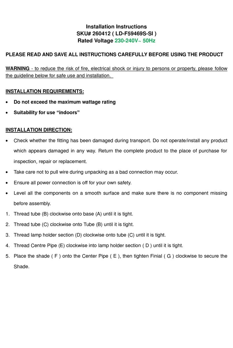Lucci decor Ava LD-F59469S-SI installation instructions