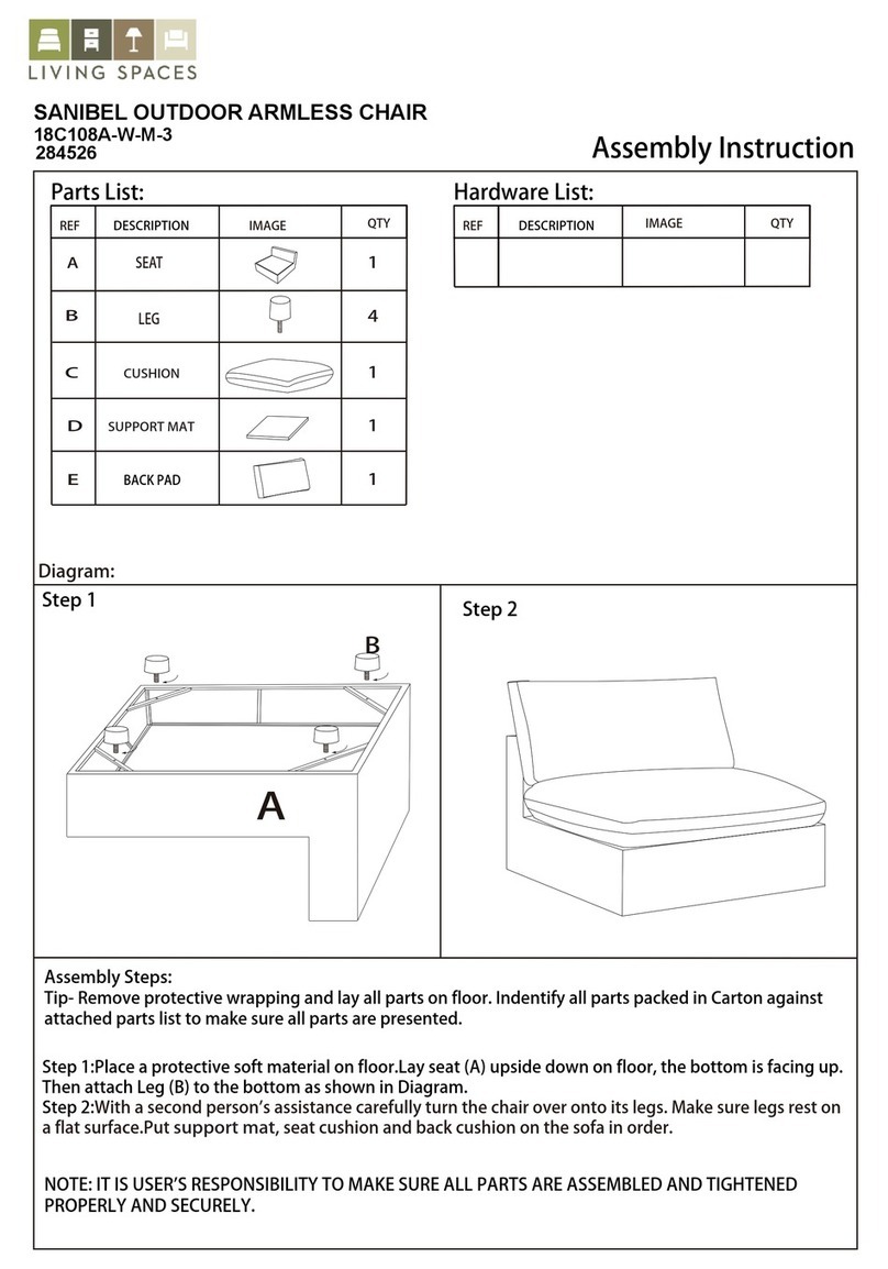 Living Spaces SANIBEL 284568 Assembly instruction Living Spaces SANIBEL 284568 Assembly instruction