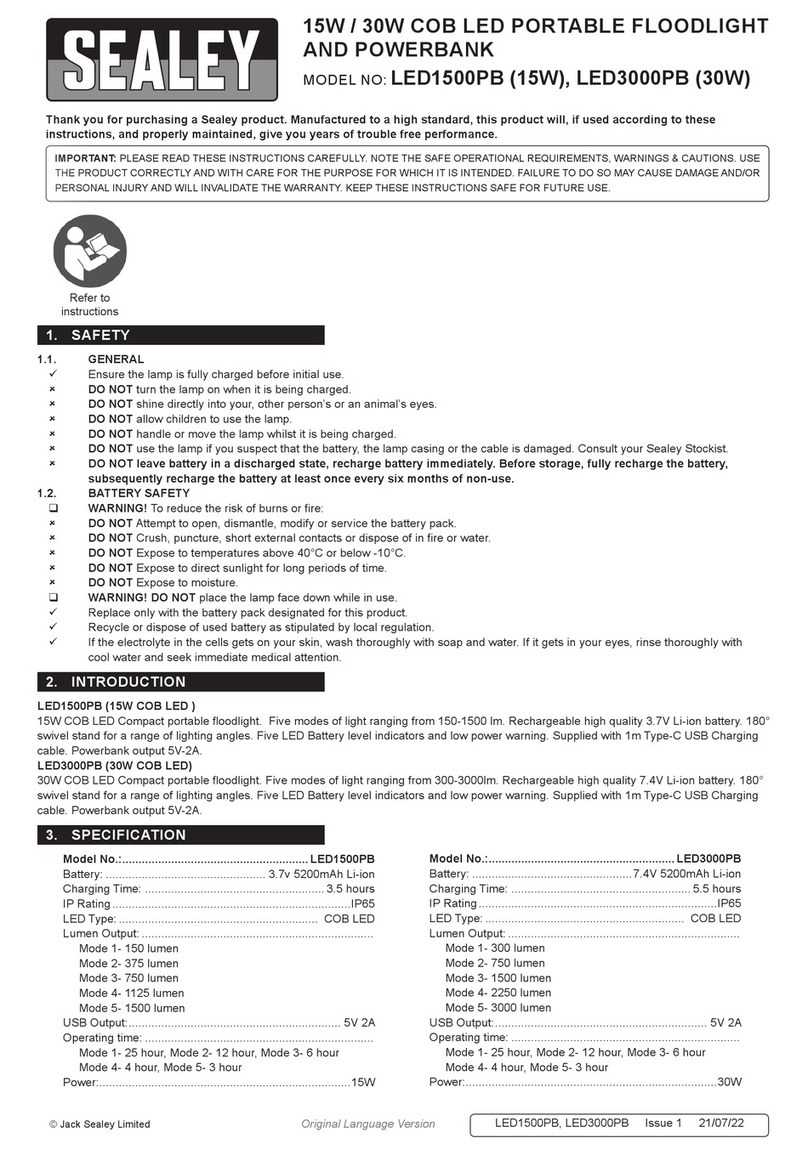 Sealey LED3000PB User manual