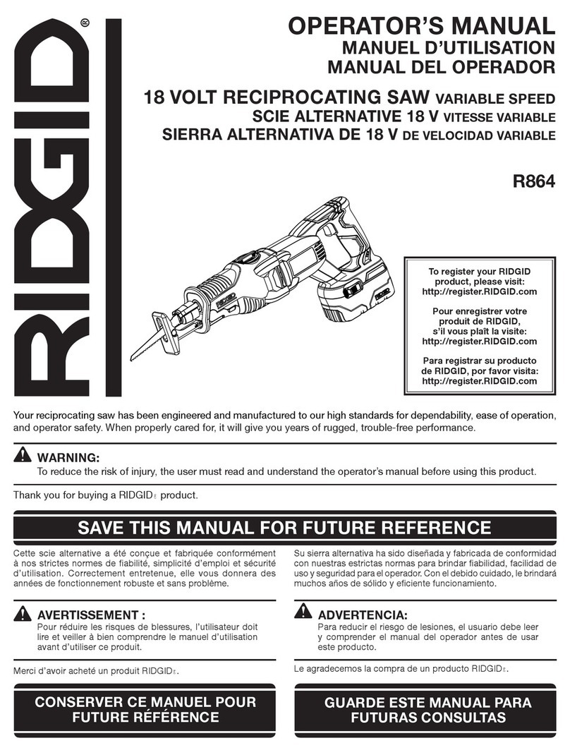 RIDGID R864 Operator's manual