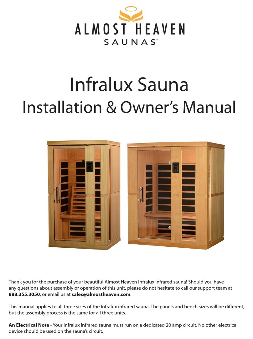 Almost Heaven Saunas Infralux Operating instructions Almost Heaven Saunas Infralux Operating instructions