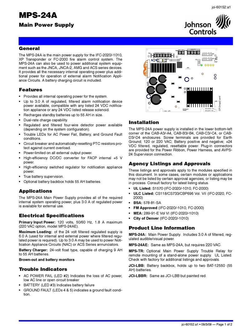 Johnson Controls MPS-24A quick start guide Johnson Controls MPS-24A quick start guide