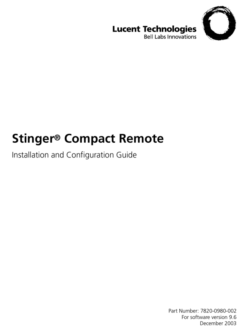 Lucent Technologies Stinger Installation and configuration guide Lucent Technologies Stinger Installation and configuration guide